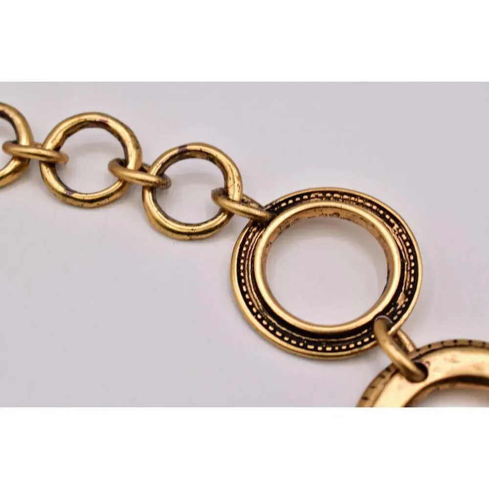 The Limited Vintage Brushed Antiqued Gold Medallion Chain Belt 30
